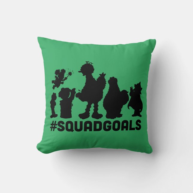 Sesame Street - #SquadGoals Throw Pillow (Front)
