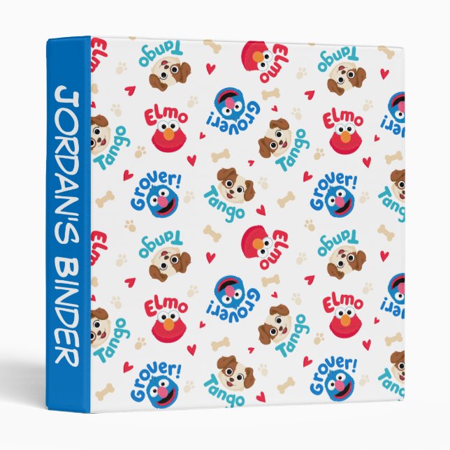 Sesame Street | Tango, Elmo, & Grover Pattern Binder (Front/Spine)