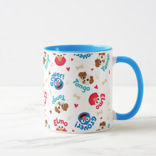 Sesame Street   Tango, Elmo, & Grover Pattern Mug