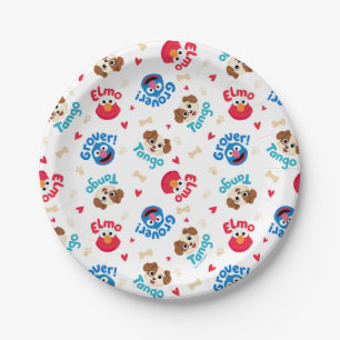 Sesame Street   Tango, Elmo, & Grover Pattern Paper Plate