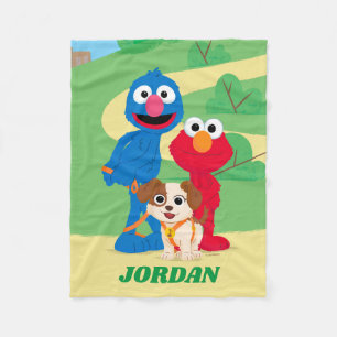 Sesame Street Tango With Grover & Elmo Fleece Blanket