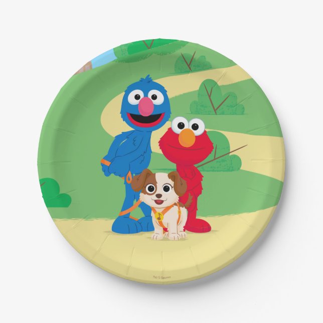 Sesame Street | Tango With Grover & Elmo Paper Plate (Front)