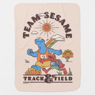 Sesame Street   Team Sesame Track & Field Baby Blanket