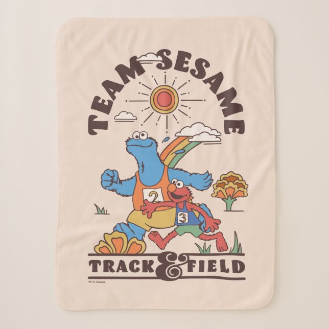 Sesame Street | Team Sesame Track & Field Sherpa Blanket (Front)