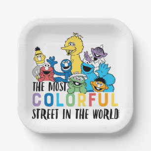 Sesame Street   The Most Colorful Street Paper Plate