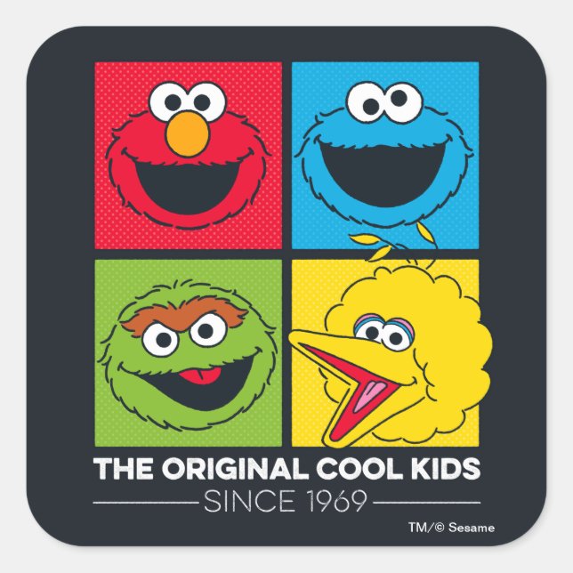 Sesame Street | The Original Cool Kids Square Sticker (Front)