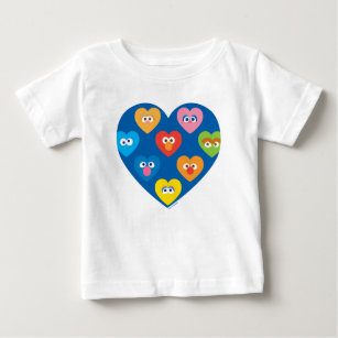 Sesame Street Valentine Hearts Pattern Baby T-Shirt