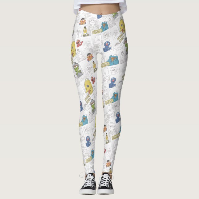 Sesame Street | Vintage Comic Pattern Leggings (Front)