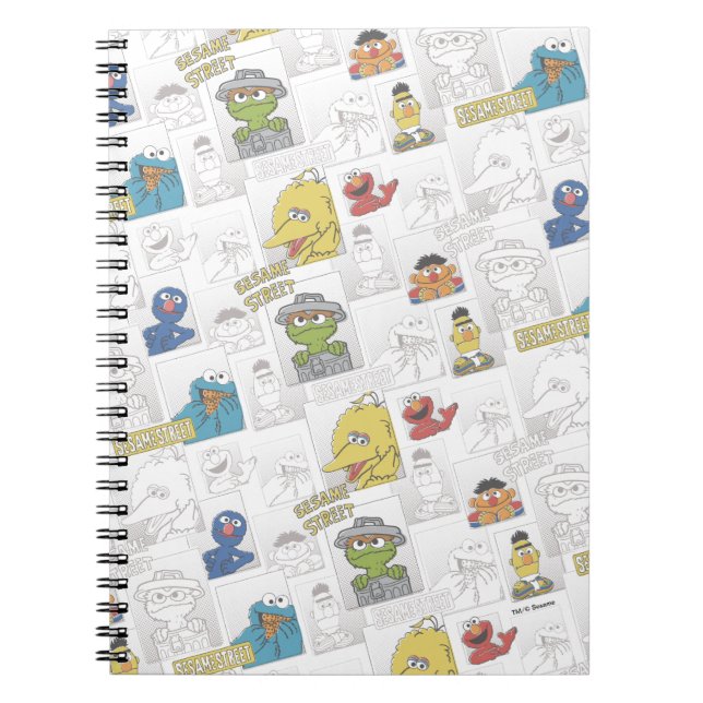 Sesame Street Vintage Comic Pattern Notebook (Front)