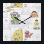 Sesame Street Vintage Comic Pattern Square Wall Clock<br><div class="desc">This pattern features all your favourite characters; Big Bird,  Elmo,  Cookie Monster,  Grover and Bert & Ernie.     ©  2014 Sesame Workshop. www.sesamestreet.org</div>