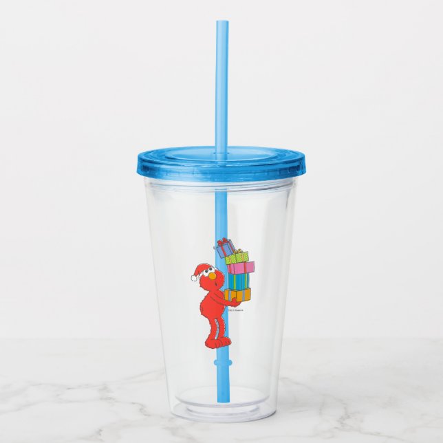 Sesame Street | Vintage Elmo and Presents Acrylic Tumbler (Front)
