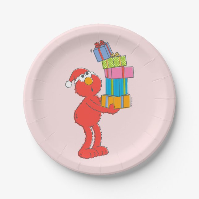Sesame Street | Vintage Elmo and Presents Paper Plate (Front)