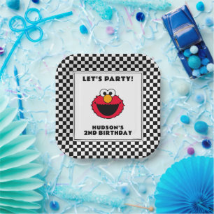 Sesame Street's Elmo Chequerboard Birthday Paper Plate