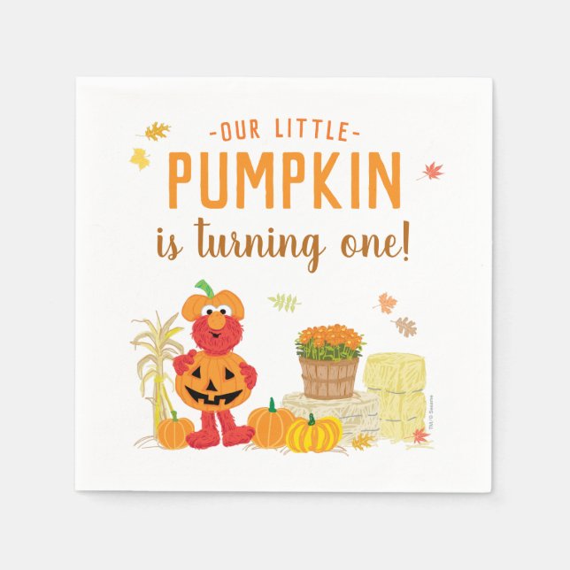 Sesame Street's Elmo Little Pumpkin First Birthday Napkin (Front)