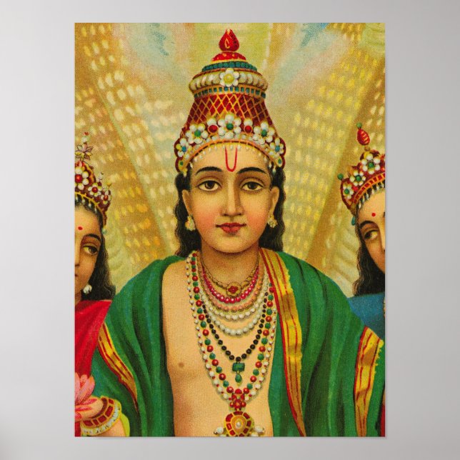 Sesha, King of Nagas by Raja Ravi Varma Poster (Front)
