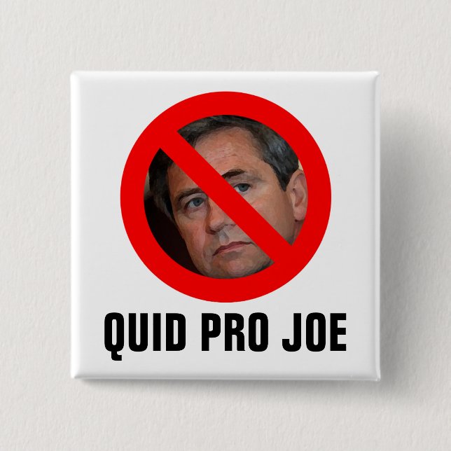 Sestak: QUID PRO JOE 2 Inch Square Button (Front)