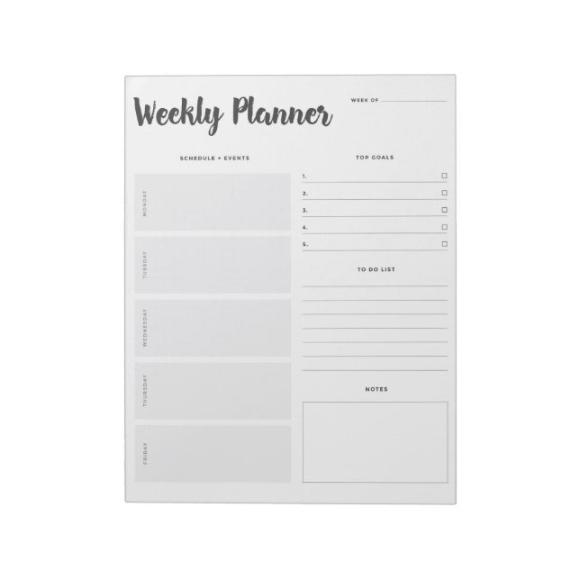 Set 1 Weekly Planner Notepad (Rotated)