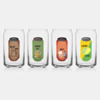 Set 2 "Soda" Drinkware Set Can Glass