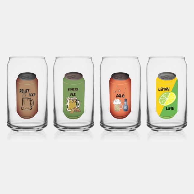 Set 2 "Soda" Drinkware Set Can Glass (Front)
