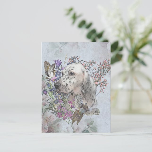 Set anglais avec faisans, carte postale art (Debout devant)