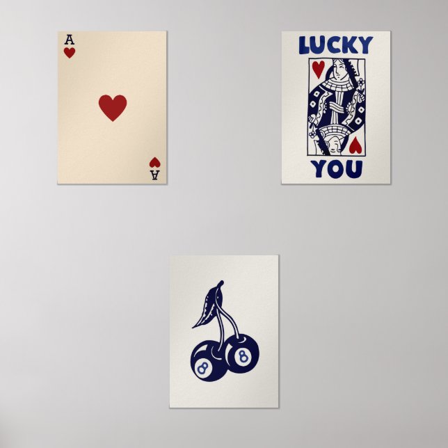 Set d'Art Mur Retro tendance, Poster Lucky You (Recto)
