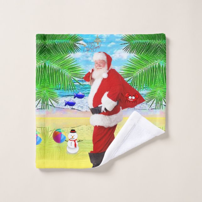 Set de serviettes de bain de Noël, Summer Beach Bu (Gant de toilette)