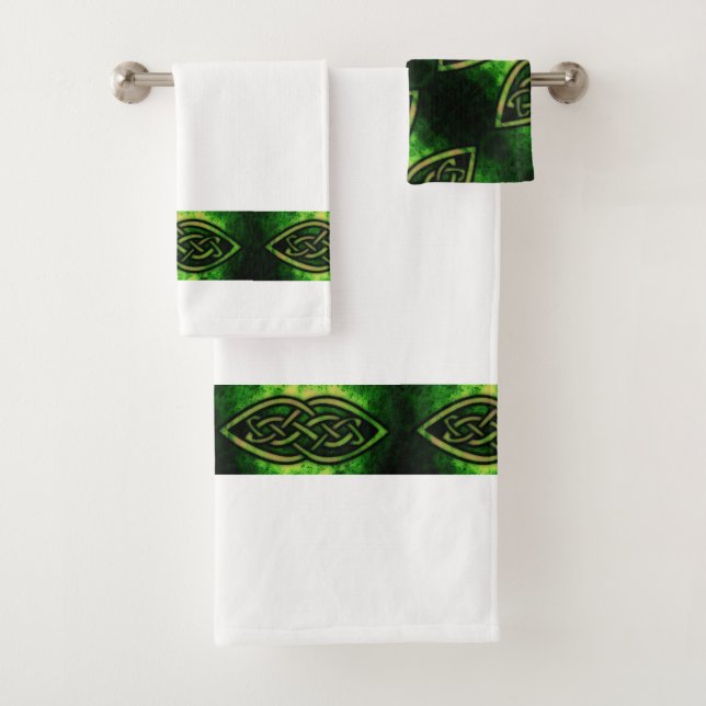 Set de serviettes, noeud celtique, couleur, vert (En situation)