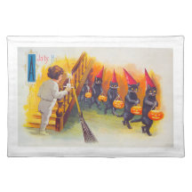Chats noirs d'Halloween vintage