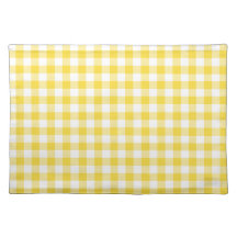 Chèques En vichy citron jaune et blanc