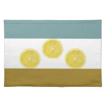 Set de table en tissu trio citron moderne