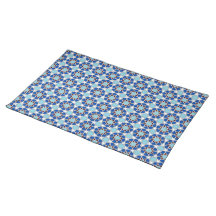 Motif géométrique marocain blanc bleu islamique