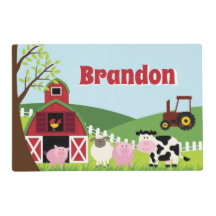 À la ferme avec le nom de l'enfant Papier laminé