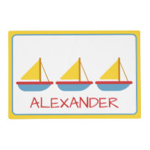 Bateaux à voile Red Blue and Yellow Toy Personnali