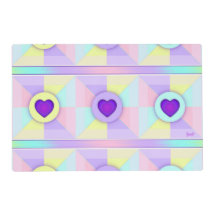 Couleurs pastel & coeurs violets battre