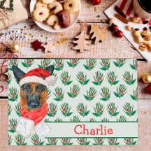 Noël Nom de Chien Aquarelle Berger Allemand