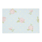 pois bleu pâle crème à points fleuris vintage rose