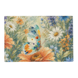 Set De Table Stratifié Tapis de table laminé Papillon parmi les fleurs sa