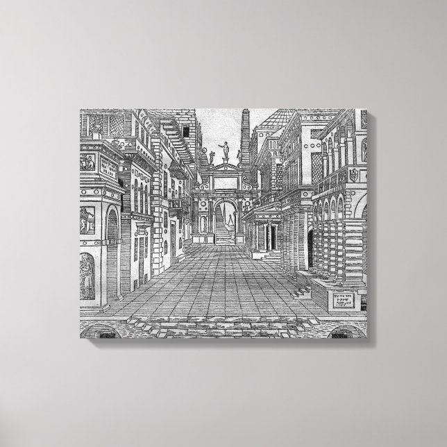 Set design for a tragic scene canvas print (Front)