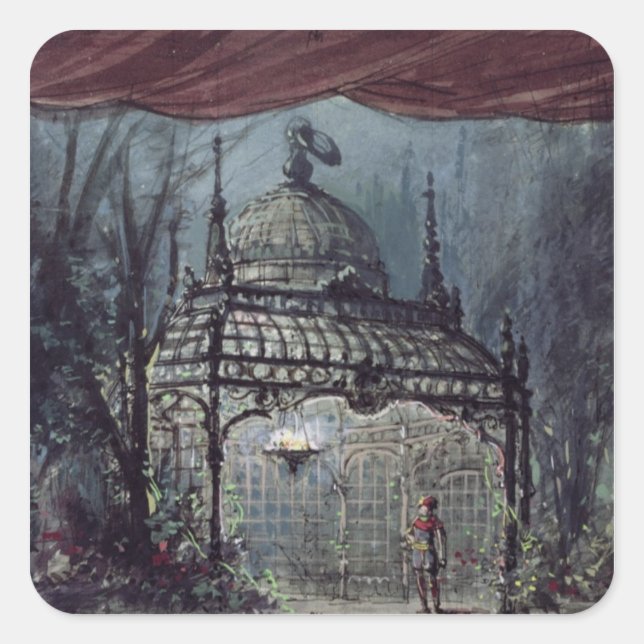 Set design for 'The Magic Flute' Square Sticker (Front)