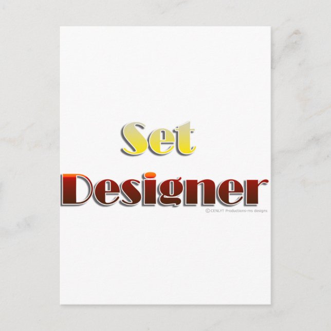 Set Designer (Text Only) Postcard (Front)