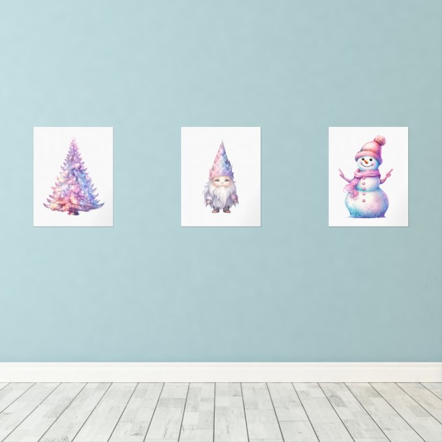 Set d'impression de Noël Pastel Whimsical (Parquet)