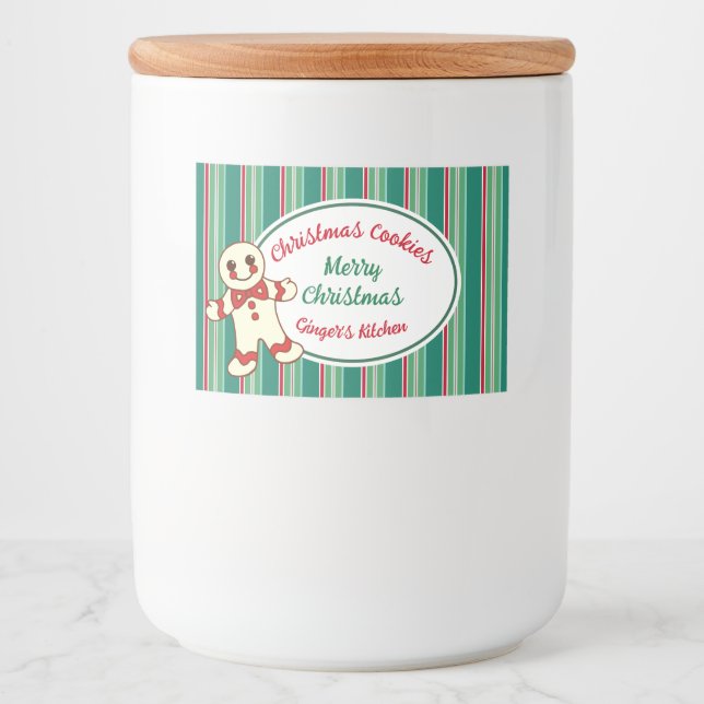 Set Étiquette de cuisine et de boissons de Noël (Devant)