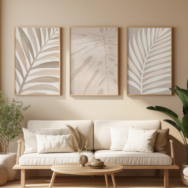 Set Feuille Tropicale Beige - Art Japandi (Créateur téléchargé)