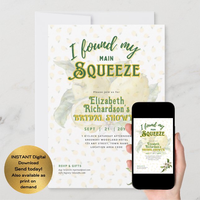 Set for Summer | Fun Lemon Squeeze Bridal Shower Invitation (Creator Uploaded)