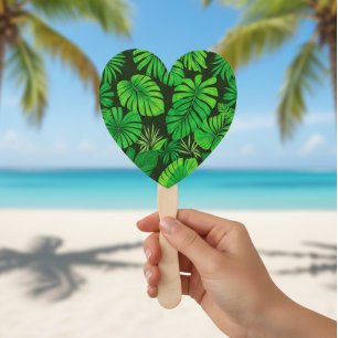 Set of 10 Minimalist Green Leaves Fans - Nature
