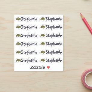 Set of 12 Cute Turtle Name Labels