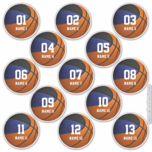 set of 13 blue black team colours basketball