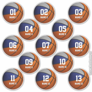 set of 13 blue grey team colours basketball