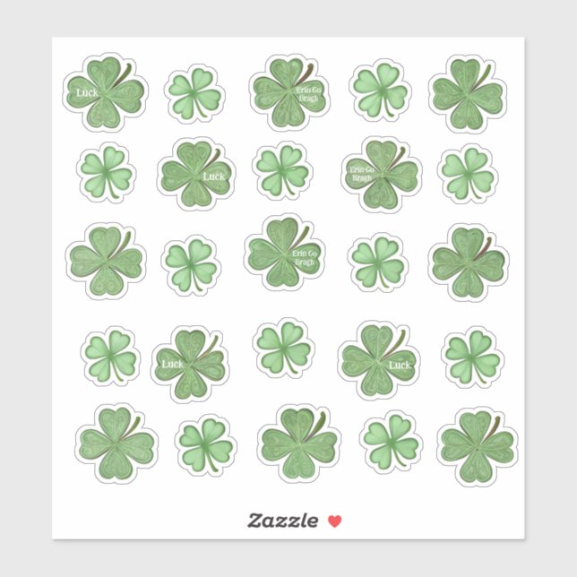Set of 25 Amazing Shamrock Vinyl Stickers (Sheet)