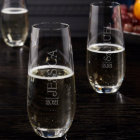 Set of 2 Engraved Stemless Champagne Flutes